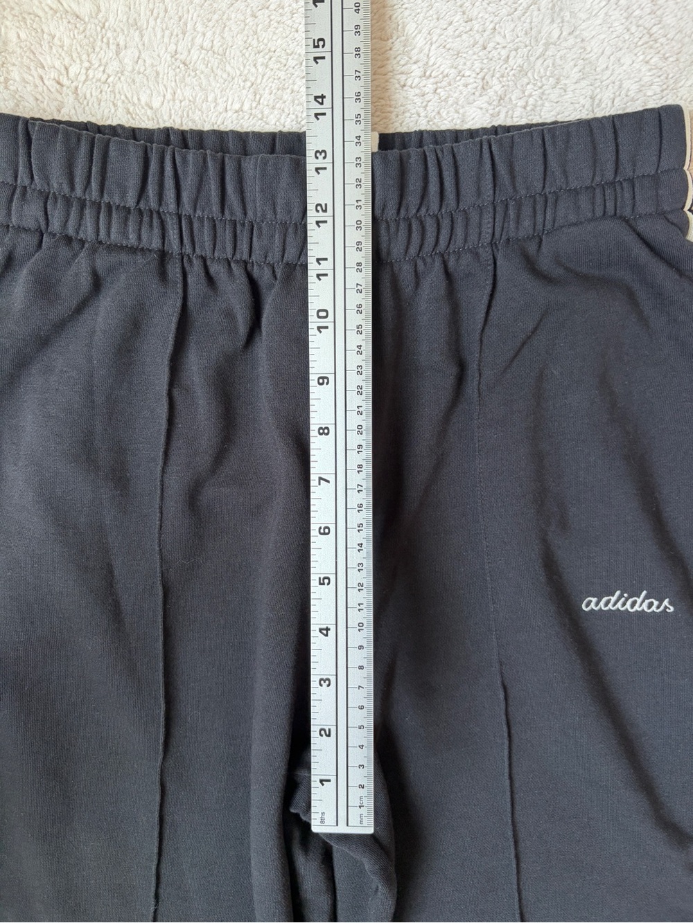 adidas Black Wide-Leg Track Pants with White Side Stripes Women Size Medium - Picture 7 of 11